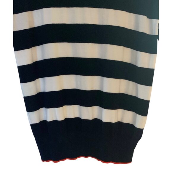 ZARA KNIT White + Black Striped Short Sleeve Crewneck Women's Sweater Medium - Picture 6 of 8